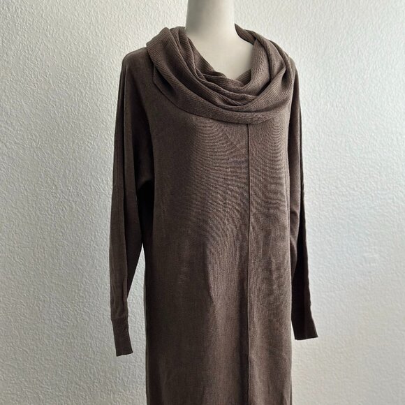 Tahari Dresses & Skirts - Tahari 100% Extrafine Merino Wool Cowl Neck Sweater Dress Size: Large